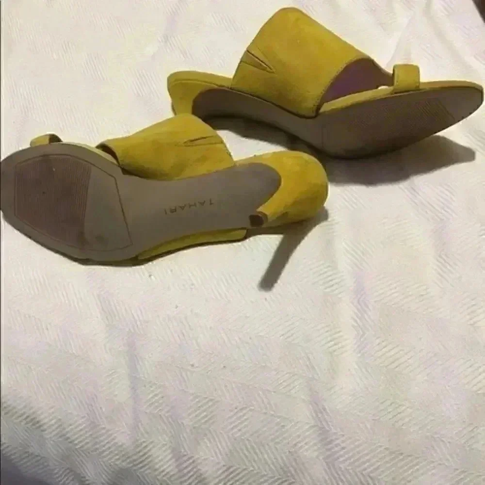 NWOB Tahari Faux Suede Double Strap Dressy Sandal with 3 1/2” heel - Picture 6 of 7